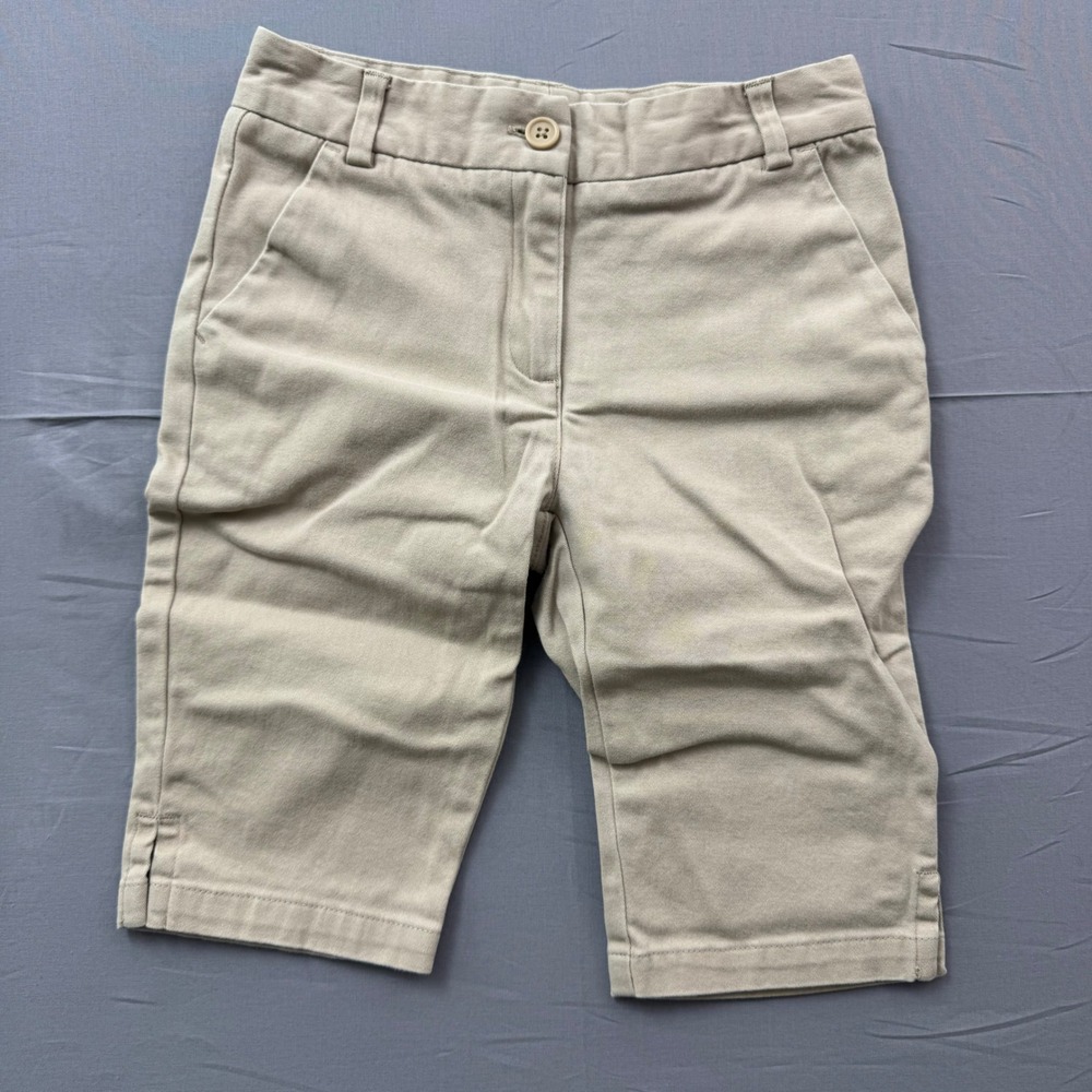 IZOD Girls Khaki Bermuda Shorts School Uniform Tan Size 7 Regular Cotton Blend